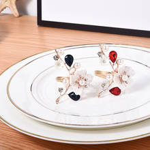 10pcs Fashionable new wedding flower napkin ring, creative European style napkin buckle ring table decoration jewelry 2024 - buy cheap