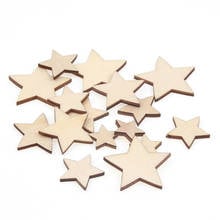 50pcs Mix Blank Star Wood Slices Discs Wood Heart Love Blank Unfinished Natural Crafts Supplies Wedding Ornaments 14-18mm 2024 - buy cheap