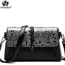 Fashion Flower Pattern Leather Shoulder Bags Female Crossbody Bags for Women Luxury Handbags Women Bags Designer Sac A Main 2024 - buy cheap