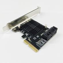 BTBcoin Add On Cartões PCIE Controladora SATA PCI-E SATA Hub/Cartão PCIE para 5-Port SATA 3.0 Cartão adaptador PCI Express SSD X4 Gen3 SATA3 2024 - compre barato