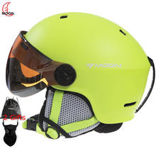 MOON лыжный шлем цельный из поликарбоната + EPS высококачественные очки лыжный шлем Открытый Взрослый Спорт Лыжный Сноуборд шлемы для скейтборда 2024 - купить недорого