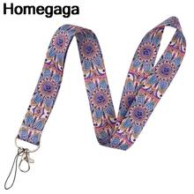 Homegaga-cordón vintage con estampado de flores para Yoga, llavero con identificación de teléfono, soporte de insignia USB, correas de cuello de Teléfono, D2320 2024 - compra barato