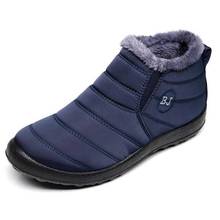 Bootee mulher 2021 botas de neve quente sapatos de inverno mulher sólida anti-skid inferior à prova dwaterproof água tornozelo botas senhoras sapatos mais tamanho 2024 - compre barato