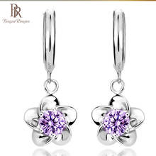 Bague Ringen Gentle Plum blossom Earrings for Women Temperament Silver 925 Jewelry with Zircon Simple Style Eardrops Dating gift 2024 - buy cheap