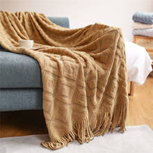 Battilo 2021 New Plus Velvet Knitted Blanket Throw Blanket Soft And Elegant Solid Tassel Plaid Blanket For Happy Nappers 2024 - buy cheap