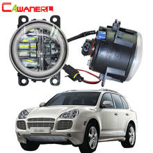 Cawanerl For Porsche Cayenne 955 2002-2015 Car Styling H11 4000LM LED Bulb Fog Light + Angel Eye Daytime Running Light DRL 12V 2024 - buy cheap