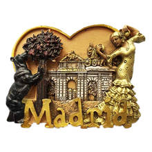 Ímã de geladeira espanha 1 peça, recipiente magnético cidade de madrid, árvore de morango, lembrança de turista, artesanato espanhol 2024 - compre barato