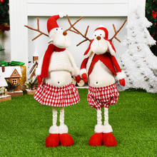 Выдвижные Рождественские куклы, Рождественское украшение для дома, новый год, лось, плюшевые игрушки, детские подарок на Рождество, елочные украшения 2024 - купить недорого