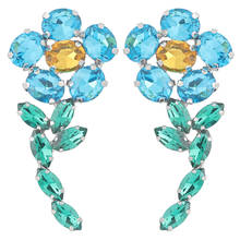 Brincos femininos flores de cristal, brincos pendurados joias estilosos vestido de festa para meninas acessórios de brincos 2024 - compre barato