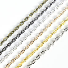 Cadenas cruzadas planas de cobre de 5 metros, accesorios para pulseras y collares, 2x3mm, suministros para fabricación de joyas 2024 - compra barato
