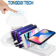 Tongdaytech-carregador usb qi rápido sem fio, plataforma de carregamento para iphone x, xr, 8, 11, pro, max, carga rápida 3.0, samsung s10 2024 - compre barato