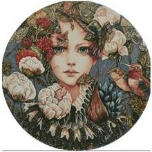 Girl among the flowers patterns Counted Cross Stitch 11CT 14CT 18CT DIY Counted Cross Stitch Kits Embroidery Needlework Sets 2024 - buy cheap