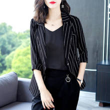 2020 New Fashion Business Interview Striped Suits Women Work Office Ladies Long Sleeve Casual Blazers And Coats 2024 - buy cheap