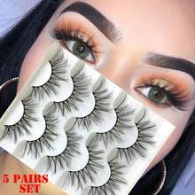 5 Pairs Natural 3D Faux Mink False Eyelashes Long Full Volume Lashes Soft Handmade Fake Eyelash Wispies Extension Makeup Tools 2024 - buy cheap