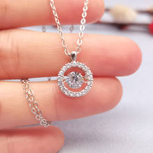 Pingente de moissanite redondo 8*8mm, colar de pedra brilhante com pingente de diamante para casamento feminino 2024 - compre barato