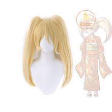 Парик для косплея Hiyoko Saionji Danganronpa 3, Длинные блонд хвосты, термостойкие синтетические волосы с шапочкой 2024 - купить недорого