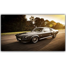 Canvas Paintings 1967 Mustang Shelby GT500 Eleanor Super Car Posters Wall Art for Living Room Home Decor Frame 2024 - buy cheap