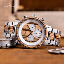 BOBO BIRD-Reloj de pulsera de madera para hombre, cronógrafo de cuarzo, de lujo, con caja de regalo de Navidad 2024 - compra barato