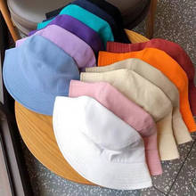 2021 Simple Solid Color Panama Hat Summer Retro Bob Cotton Fisherman's Hat For Women Hip Hop Sunscreen Outdoor Bucket Hat Unisex 2024 - buy cheap