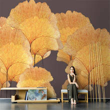 milofi nordic hand painted abstract art ginkgo leaves wallpaper living room tv background wallpaper custom mural canvas 2024 - buy cheap