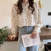Stand Collar Loose Cute Sweet Floral Long Sleeve Button Line Simple Summer Fashion Long Sleeve Women Shirts 2024 - buy cheap