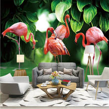 Milofi parede personalizada minimalista para parede, papel de parede para decoração de parede estilo nórdico tropical planta flamingo para decoração de parede 2024 - compre barato