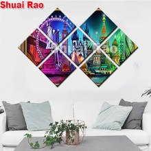7 Pieces famous icon Diamond painting full square round mosaic diamond embroidery American Russia city landscape home decor, 2024 - buy cheap