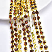 5 Yard Glass Strass Rhinestone Cup Chain Trimming Gold Base Dense Crystal For Craft Dress Sew On Clothing Wedding Party Applique 2024 - buy cheap