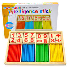 Цветные бамбуковые Счетные палочки, детская игрушка, Обучающие пособия по Монтессори, Счетный стержень для детского сада, математическая обучающая игрушка 2024 - купить недорого