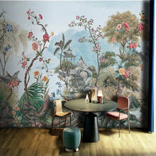 Milofi personalizado 3d papel de parede mural retro americano jardim plantas tropicais sala estar quarto fundo decoração da pintura w 2024 - compre barato