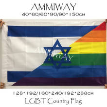 AMMIWAY Israel Rainbow LGBT Gay Pride Flags and Banners Israel Polyester National World Country Large Printed Cusgtom Flags 2024 - buy cheap