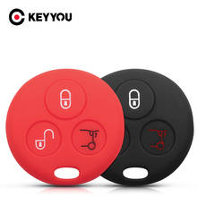 KEYYOU Silicone Rubber Car Key Case Fits For Mercedes Benz Smart City Fortwo 3 Buttons Remote Key Protector Cover Car Accessory 2024 - buy cheap