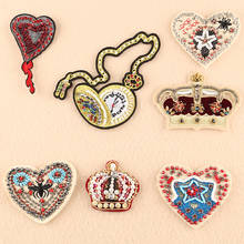 Heart Crown Shape Limitation Pearls Rhinestones  Patches Applique For DIY Craft Sew On Clothes Caps Garments Accessoriess 2024 - buy cheap