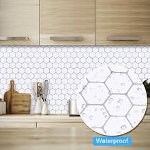 Papel de parede hexagonal, azulejo autoadesivo 3d à prova d'água 2024 - compre barato