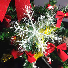 Copo de nieve Artificial de plástico para Navidad, adornos de Árbol de Invierno, decoraciones de Navidad para el hogar, suministros de fiesta de Frozen, color blanco, 11cm, 30 Uds. 2024 - compra barato