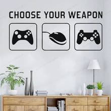 Escolha o seu jogo de armas adesivo de parede decoração da porta do quarto dos meninos jogos decalque da parede do vinil quarto arte poster hd275 2024 - compre barato