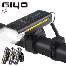 GIYO-bocina/linterna para bicicleta de montaña, luz delantera y trasera, accesorios de ciclismo, luz Led recargable por USB 2024 - compra barato