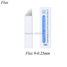 Flex9 Diam-cuchillas cónicas y agujas para tatuajes, pluma de maquillaje Manual permanente, Microblading, útil, 0,25mm, 50 Uds. 2024 - compra barato