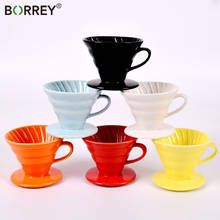 BORREY Reusable Coffee Filter Ceramic Coffee Dripper Filte Cup Pour Over Coffee Maker Accessories Handmade Brewer Coffee Tools 2024 - buy cheap