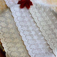 White/Beige Widely Cotton Cloth Embroidered Lace Trim Accessories Clothes Material   Lace Fabric DIY HandmadeWidth 18cm 5Yds/lot 2024 - buy cheap