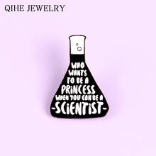 Broche de esmalte científico para mulheres, copo de desenho animado com alfinete preto de fantasia científica para mulheres e homens 2024 - compre barato