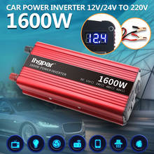 Lingpar 1600W  LED Display USB Car Inverter DC 12V To AC 220V Modified Sine Wave Voltage Power Charger Converter 2024 - купить недорого