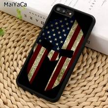 MaiYaCa American Flag Spartan Helmet Phone Case For iPhone 5 6S 7 8 plus 11 12 13 Pro X XR XS Max Samsung Galaxy S8 S9 S10 plus 2024 - buy cheap