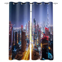 Modern Curtains for Living Room Night City Building Urban Bedroom Kitchen Curtain Home Decoration Window Drapes 2024 - buy cheap