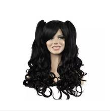 zhaoxia++07712@Q8@* +++Fashion Women's Heat Resistant Black Long Curly Cosplay Full Wigs With Ponytail 2024 - buy cheap