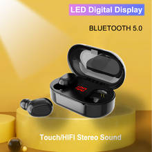 Bluetooth 5,0 беспроводной наушник HIFI стерео бас наушники MicHeadset водонепроницаемый светодиодный дисплей наушники для samsung Xiaomi Note 10 2024 - купить недорого
