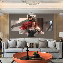 Pintura en lienzo sin marco para sala de estar, póster de League of Legends, Miss Fortune, The Bounty Hunter, 5 piezas 2024 - compra barato