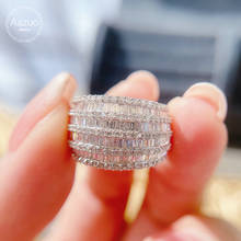 Aazuo promoção anel de escada 18k ouro branco e verdadeiro diamante 1.5ct mantenha luxo escada 5 linhas presente para mulheres festa de noivado au750 2024 - compre barato