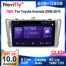 Navifly-kit multimídia para carro, 6gb + 7862 gb, tela qled, 128*1280, android 720, rádio automotivo, reprodutor multimídia para toyota avensis 3 2007-2014 2024 - compre barato