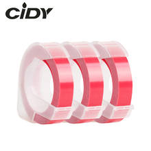Cidy 3 rolls 9mm * 3m dymo 3d plástico cor rosa fitas de gravação para gravando fabricantes de etiquetas dymo 1011 1610 12965 motex e101 2024 - compre barato